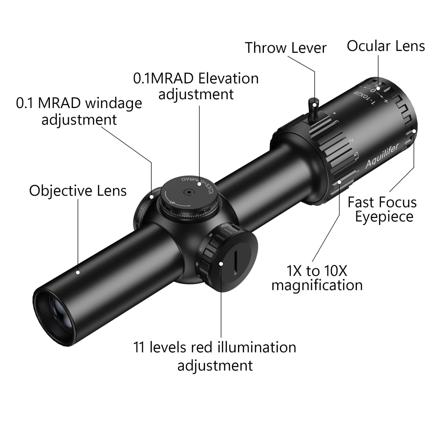 Aquilifer 1-10X28 SFP Optics Rifle Scope