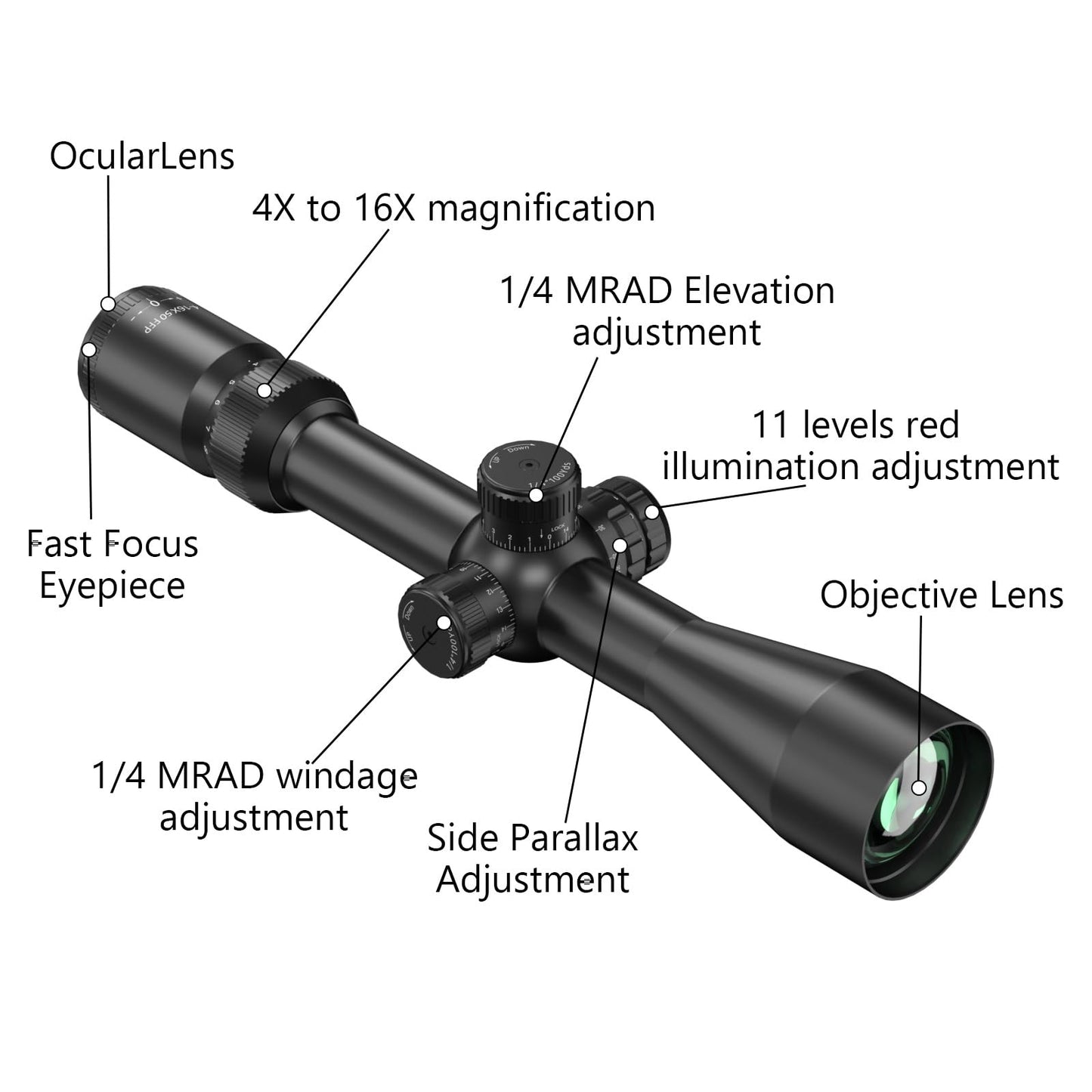 Aquilifer 4-16X44 FFP Rifle Scope