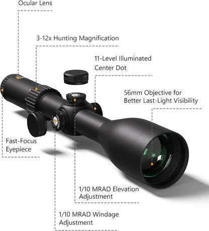 Aquilifer HT 3-12x56 SFP Optics Rifle Scope