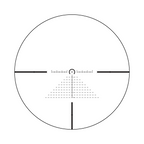 Aquilifer 1-8X24SFIR SFP-MOA rifle scope reticle with crosshairs and dot pattern in a circular view.