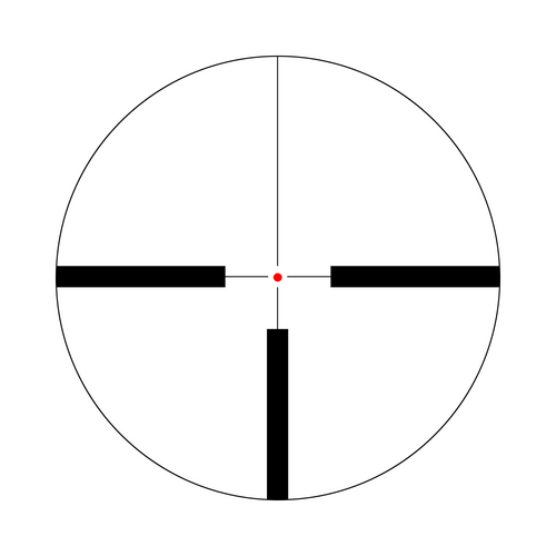 Aquilifer HT 3-12x56 SFP optics rifle scope reticle design with crosshairs and central red dot.
