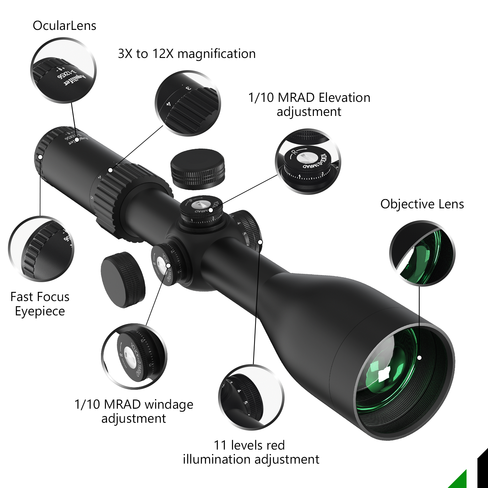 Aquilifer 3-12x56 SFP Optics Rifle Scope – Aquilifer Optics