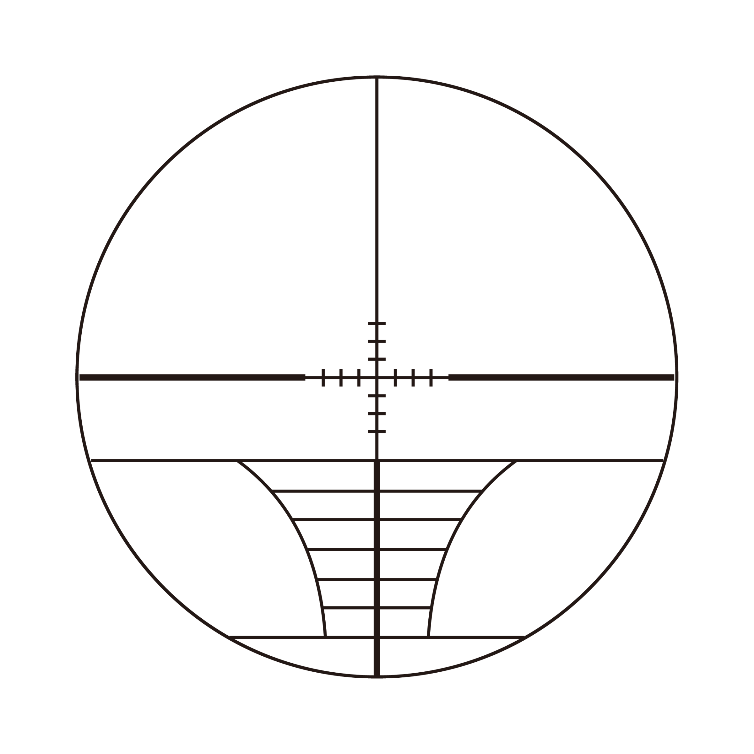 Aquilifer HT 3-9x40 SFP rifle scope reticle design with crosshairs and markings for precision aiming.