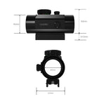 Aquilifer 1×40 red dot sight with adjustable settings, featuring a sleek black design and clear lens.