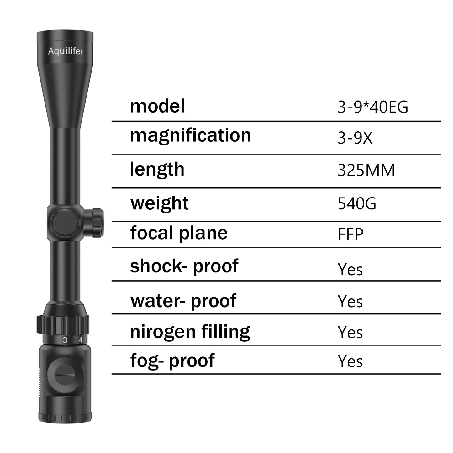 HT 3-9x40 Optics Scope