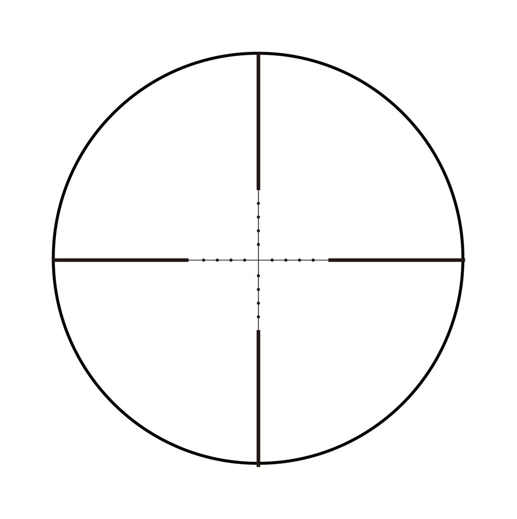 Aquilifer 4X32 SFP optics rifle scope reticle design with crosshairs and measurement markings in a circular pattern.