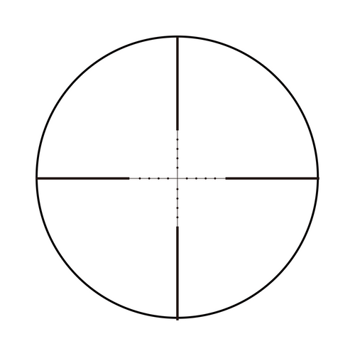 Aquilifer 4X32 SFP optics rifle scope reticle design with crosshairs and measurement markings in a circular pattern.