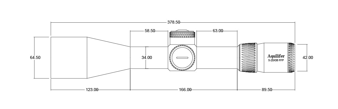 Product dimensions diagram