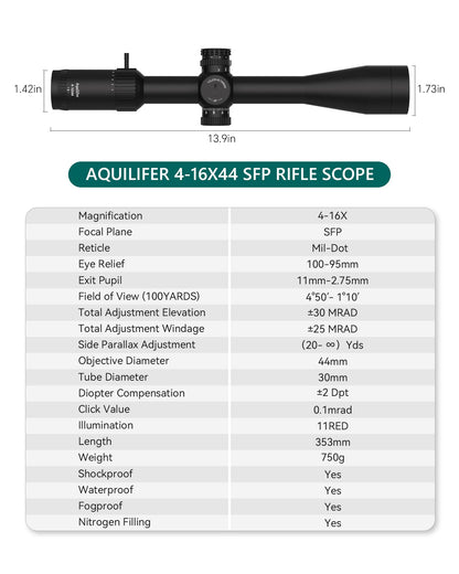HT 4-16X44 SFP MOA Illuminated 30MM Tube