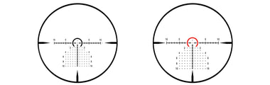 Tactical-grade reticle precision at 10x, red illuminated