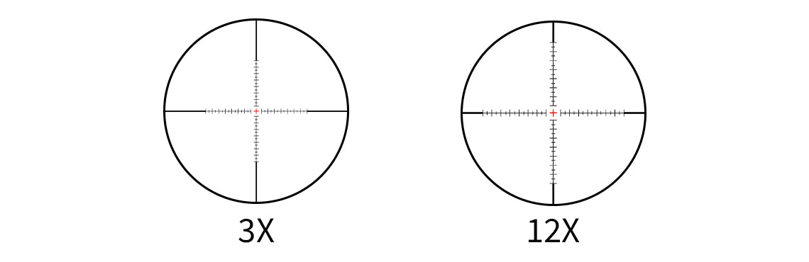 First Focal Plane, 3X-12X, red illuminated