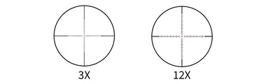 First Focal Plane, 3X-12X, red illuminated