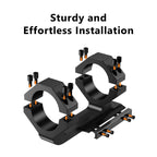 Aquilifer 34mm cantilever scope mount in black with adjustable rings and installation hardware.